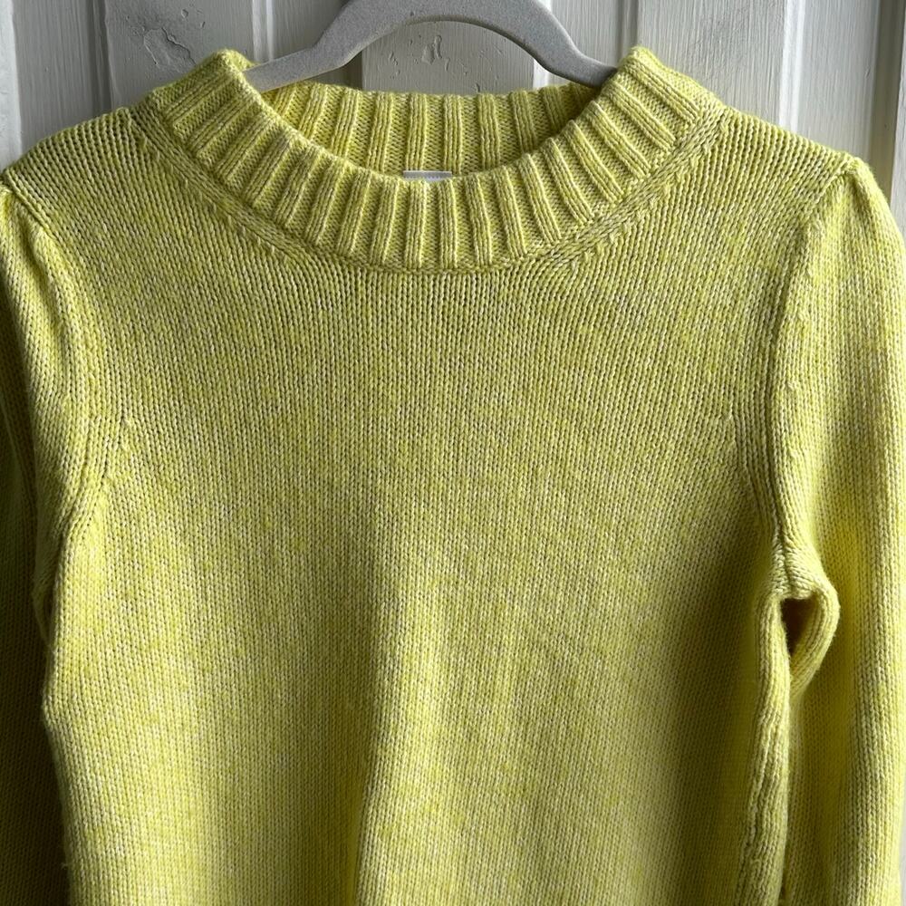 GAP Puff Sleeve Crewneck Sweater | Radioactive Yellow | Size Small - Picture 3 of 8
